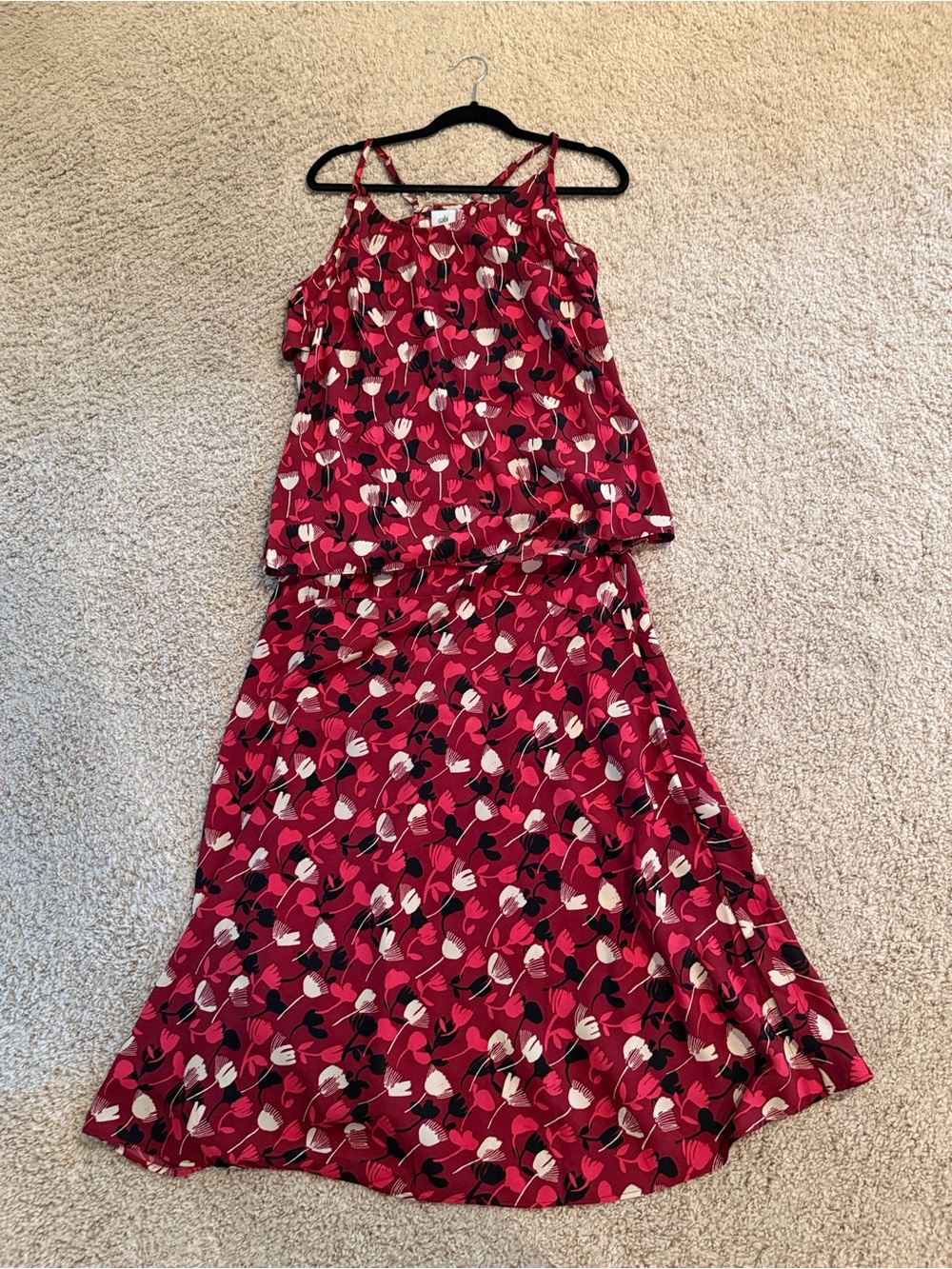 Cabi Floral Midi Skirt & Cami Set Medium Styles 4212 & 8005 Romantic Boho